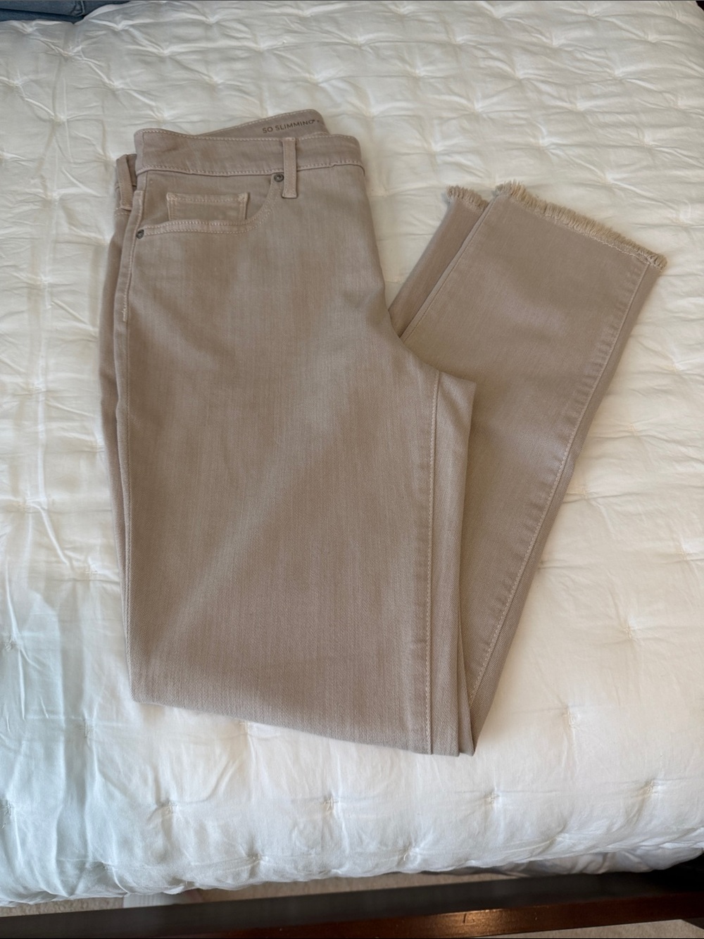 Chico's Slim Straight Ankle Jeans in Taupe